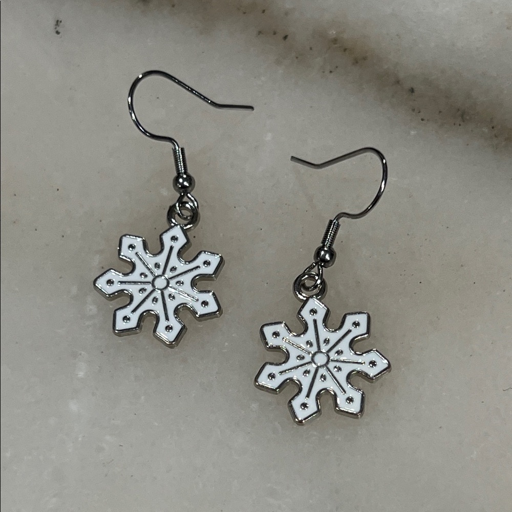 Snowflake Dangle Earrings • Holiday Jewelry